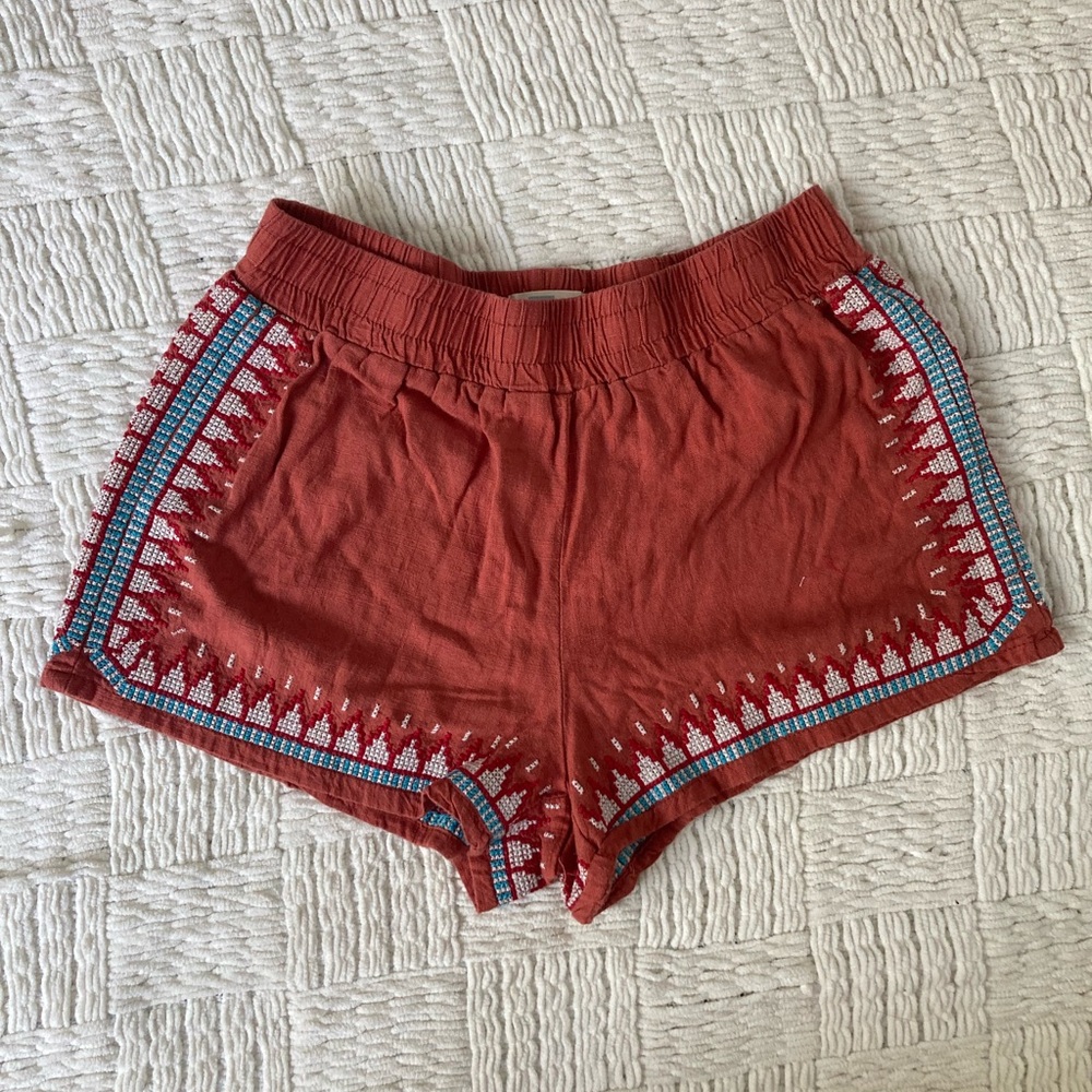 Linen Embroidered Shorts